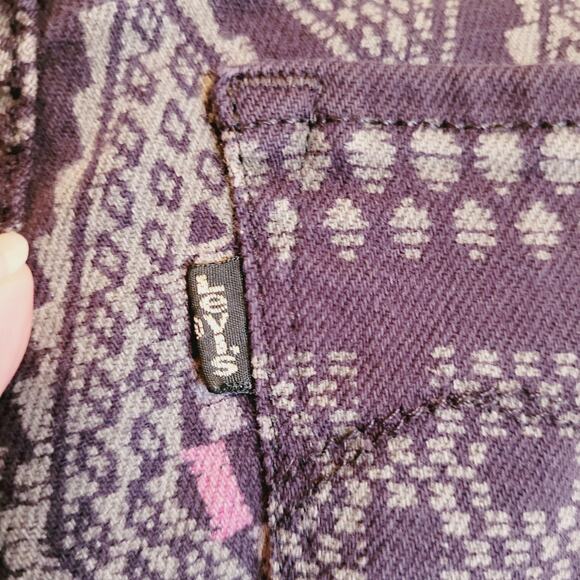 Levi's woemwns aztec geometric print grey denim leggings size 29 - Picture 8 of 14